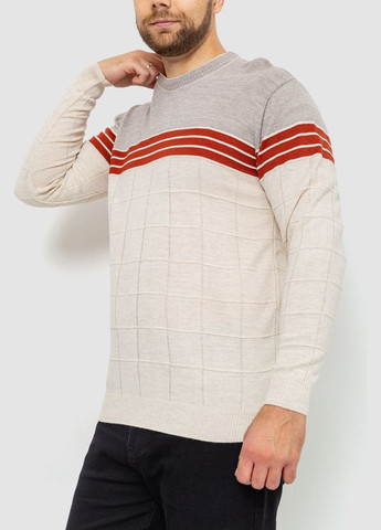 Светло-бежевый демисезонный свитер мужской, цвет черно-бордовый, Ager