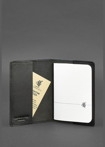 Кожаная обложка для паспорта и военного билета 1.3 черная Краст (A-026744) BlankNote (329186696)