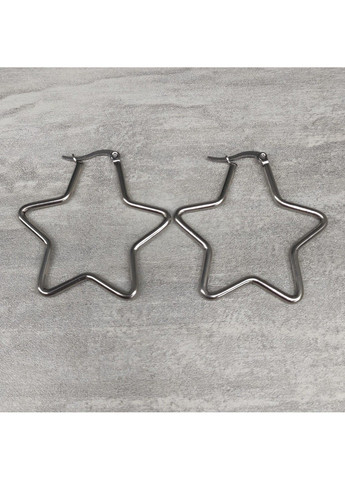 Сережки зірка з нержавіючої медичної сталі ES-013 No Brand (299330599)