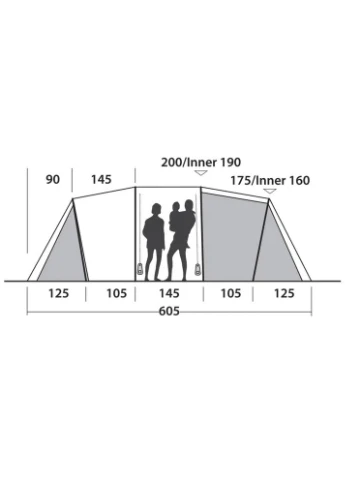 Палатка шестиместная Huntsville Twin 600 Green/Grey 929579 Easy Camp (316615284)