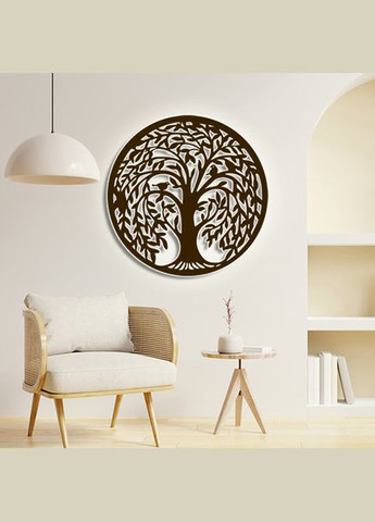Панно 3D декоративное с объемом 15 мм для стен, Дерево 50 х 50 см коричневое Декоинт (276708576)