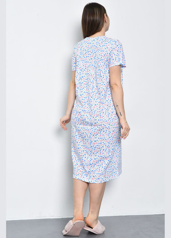 Нічна сорочка жіноча батальна білого кольору з квітковим принтом Let's Shop (271958466)