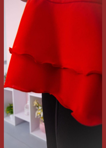 Красная шифоновая нарядная блуза с рюшами, красного цвета, Ager
