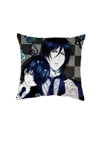 Подушка Себастьян Сіель аніме Темний дворецький Black Butler двостороння 40х40 см (p0537) No Brand (326996491)