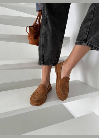 No Brand Стильні жіночі лофери лофери коричневий з натуральна замша, — демісезон (322416548)