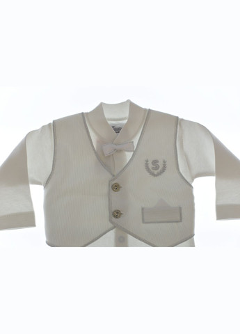 Белый демисезонный комплект на выписку для мальчика трикотажный "s" белый 62 см (34525) Murat baby