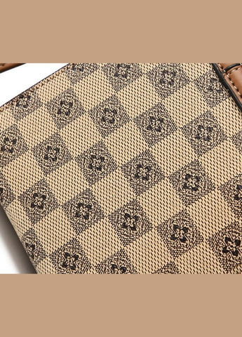 Женская маленькая сумочка бочонок на плечо, мини сумка на замочке Светлый с рыжим No Brand (298998146)