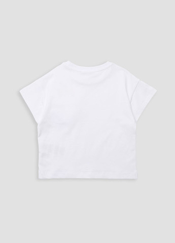 Белая летняя футболка с коротким рукавом для девочки цвет белый цб-00268915 Wanex