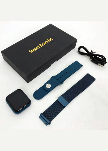 Smart Watch T80S, два браслета, температура тела, давление, оксиметр. Цвет: синий No Brand (359475261)