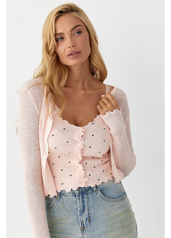 Ажурний кардиган у комплекті з майкою Lurex (350948902)