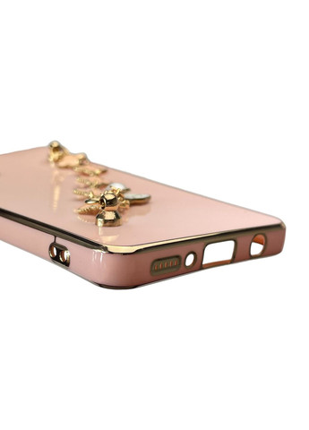 Чехол для телефона Galaxy A31 (SM-A315F) женский с ремешком с украшениями и золотой окантовкой на а31 пудровый gs1 Samsung (366229883)