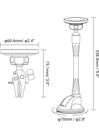 Магнитный автомобильный держатель PROfezzion 3 в 1 MagSafe No Brand (365728570)