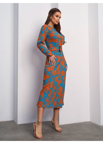 Комбинированное платье 15112 мультиколор ISSA PLUS однотонное