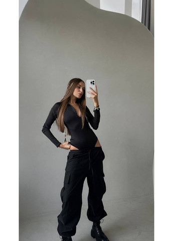 Жіноче боді з довгим рукавом і високим коміром-стійкою Україна (360545017)