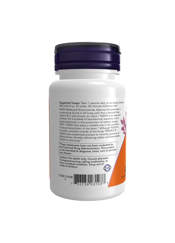 , НАДH, 10 мг, 60 растительных капсул Now Foods (364956395)