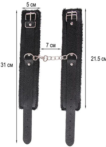 Наручники с мехом БДСМ черные No Brand (316426941)