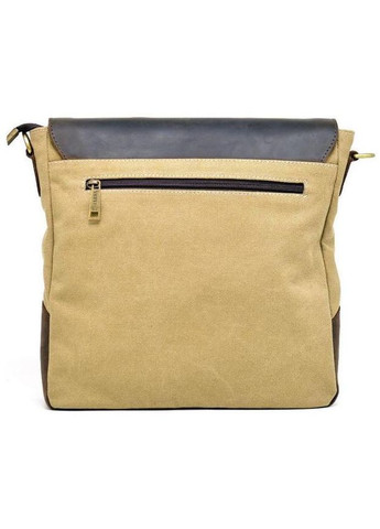 Сумка планшет через плече з натуральної шкіри та текстилю чоловіча для документів та для телефону середня Коричневий 40160 TARWA (361348744)