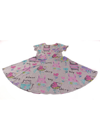 Серое платье 5911 39 9 12 меланжевый и фуксия Lovetti (316713314)