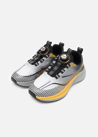 Цветные демисезонные кроссовки на плоской подошве для мальчика цвет черно-серый cb-00272878 Kimboo