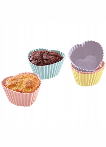 Силіконові форми для кексів 12 шт Серце набір форм для маффінів 7 х 3 см Ernesto (362046009)