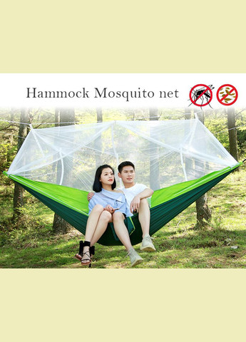 Туристичний гамак із москітною сіткою / підвісний гамак Зелений Lucky Day Shop (322858710)