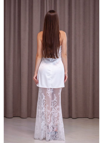 Белое вечернее платье а-силуэт First Woman однотонное