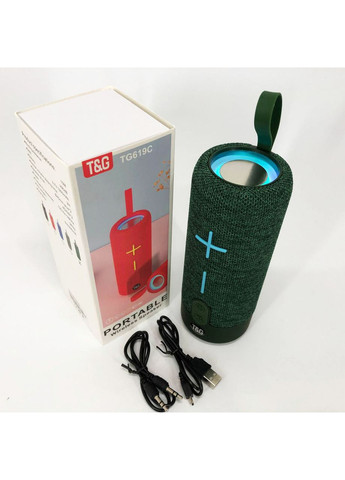 Портативна Bluetooth колонка TG619C FM-радіо USB/TF з ремінцем, колонка з акумулятором. Колір: зелений TG (391914125)