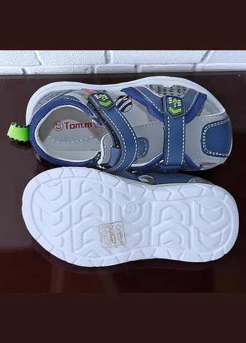 Синие спортивные, повседневные ортопедические закрытые босоножки сандалии на липучках для мальчика том м Tom.M на липучке