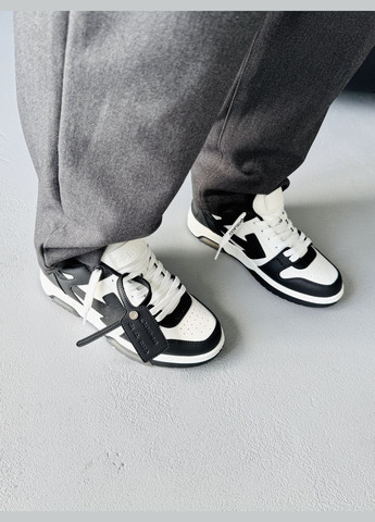 Чорні Осінні кросівки чоловічі і жіночі off-white out of office black white | офф-вайт чорні No Brand