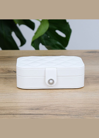 Ящик для украшений стеганный из экокожи белый см (JZ-014-3) Гранд Презент (322190886)