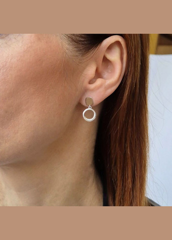 Серебряные серьги гвоздики на фиксаторах с Подвеской Круг серебро 925 пробы Родированное 1284с 1.30г No Brand (316649597)