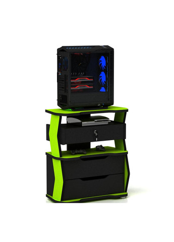 Комод для геймера XGamer CITY 2 ЛДСП 70/42/79 см чорно-зелений No Brand (355412626)