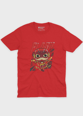 Красная демисезонная футболка для мальчика с принтом супергероя - флэш (ts001-1-sre-006-010-006-b) Modno