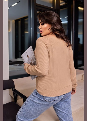 Жіночий светр трикотажний колір беж р.48/50 451708 New Trend (282932967)