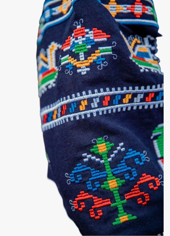 Темно-синя вишиванка жіноча енто льон темно-синя Україна льон (314809328)