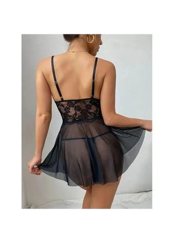 Черный демисезонный сексуальный и горячий пеньюар surprise с интригующим бантом на груди, полупрозрачный откровенный пеньюар No Brand пеньюар Surprise червоний