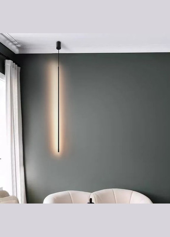 Люстра світлодіодна підвісна LED світильник для квартири на стелю лед 27104 Чорний 112-280х6х6 см. Sunnysky (364752490)