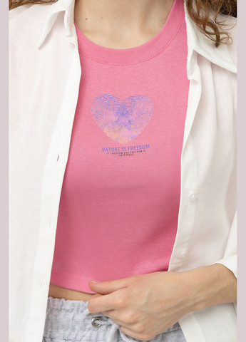 Женская футболка с коротким рукавом цвет розовый CB-00245330 Divon - (319046041)