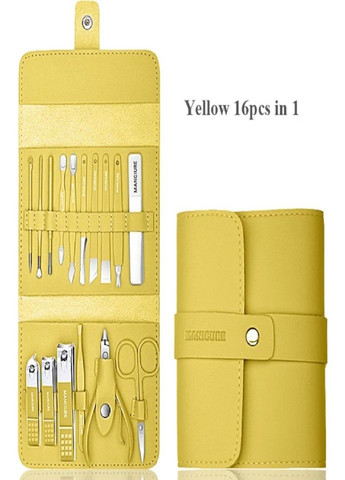 Маникюрный набор 16 предметов из нержавеющей стали в чехле Yellow VTech (285719413)
