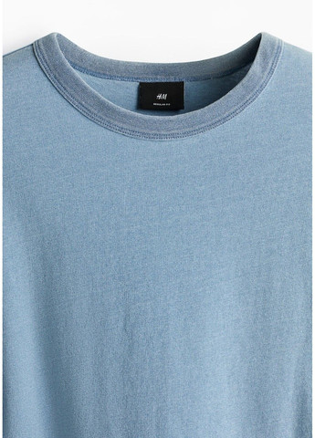 Синяя мужская футболка regular fit (58349) m синяя H&M