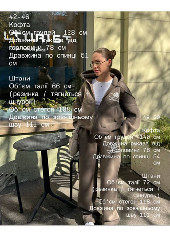 Жіночий костюм з тринитки на флісі з капюшоном No Brand (365804759)
