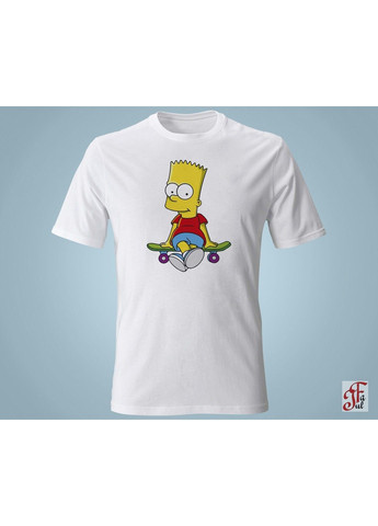 Жіноча футболка з принтом SIMPSONS Барт сидить на скейті. XXL ЗаСвіт - (280940706)