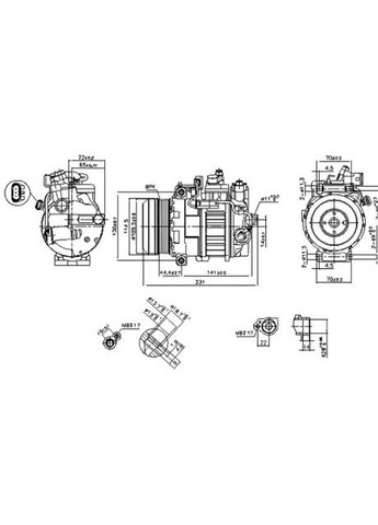 Компрессор кондиционера MERCEDES C-CLASS W 204(07-) C 220 CDI|MERCEDES C-CLASS W 204(07-) C 350|MERCED 890552 Nissens (366422895)