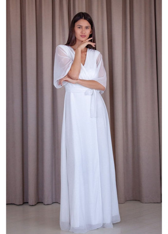 Белое вечернее платье а-силуэт Militon однотонное