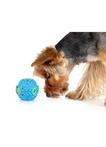 Іграшка для собак М'яч для смаколиків з кісточками синій, 10см Happet (353688802)