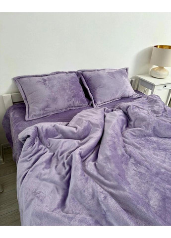 Постельное белье плюшевое семейное Home 20835 160х215х2 см лавандовое DUSHKA (327790736)