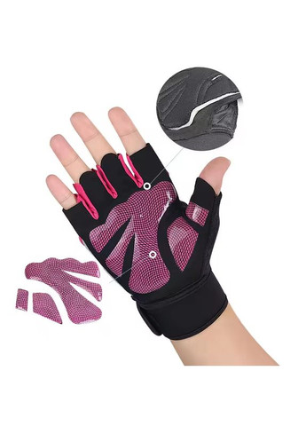 Рукавички для Фітнесу та Велоспорту, Дихаючі Toelab M153 для Важкої Атлетики Pink Розмір: пара (4024346) Clefers (300694753)
