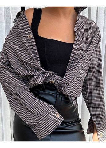 Жіноча сорочка оверсайз у клітинку MonCher (353689650)