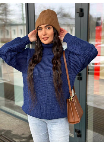 Синій жіночий светр в'язаний Osoblyva