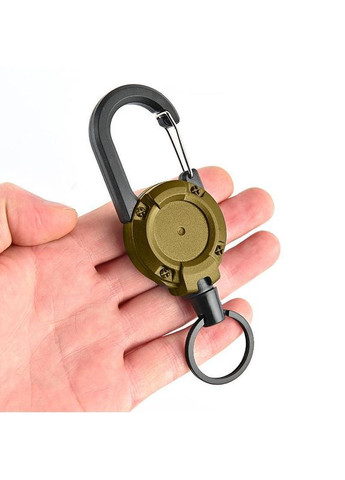 Карабін-брелок з висувним тросом 60 см Khaki No Brand (362495628)